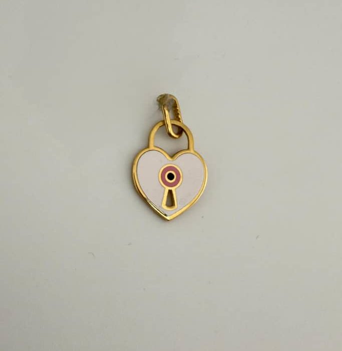 آویز طلای قلب سفید